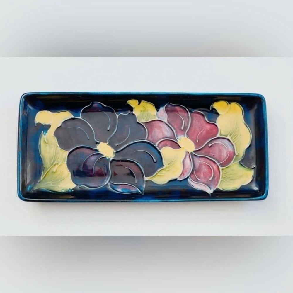 Antique Moorcroft Pottery Art Nouveau Floral Tray - Picture 10 of 12